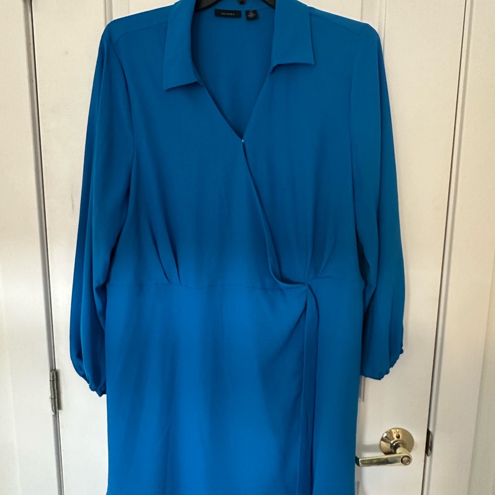 Elegant Blue Wrap Dress